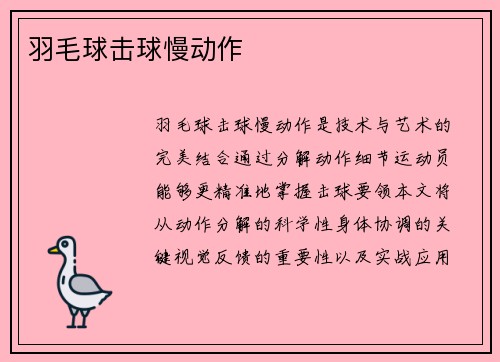 羽毛球击球慢动作
